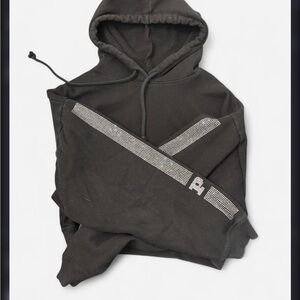 Victoria's Secret Black Hoodie with Silver Accents